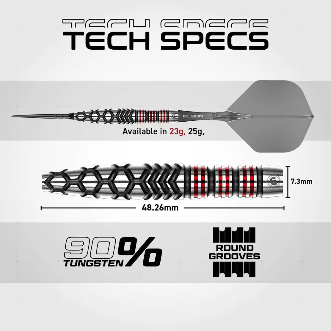 Winmau Fornax Torpedo Switch Point 90% - 3 Stuks - Zilver