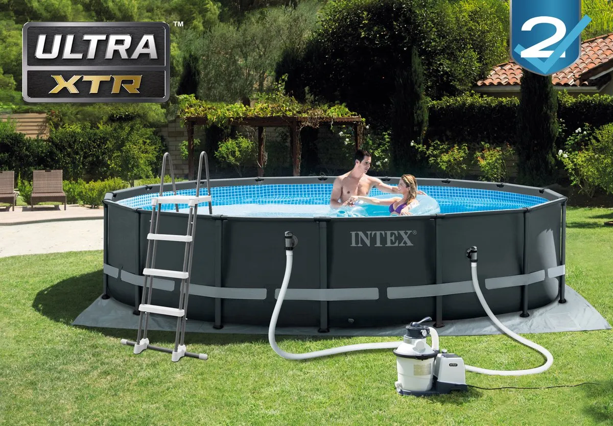 Intex Ultra XTR Frame Opzetzwembad 488x122cm - 19.156L - Donkergrijs