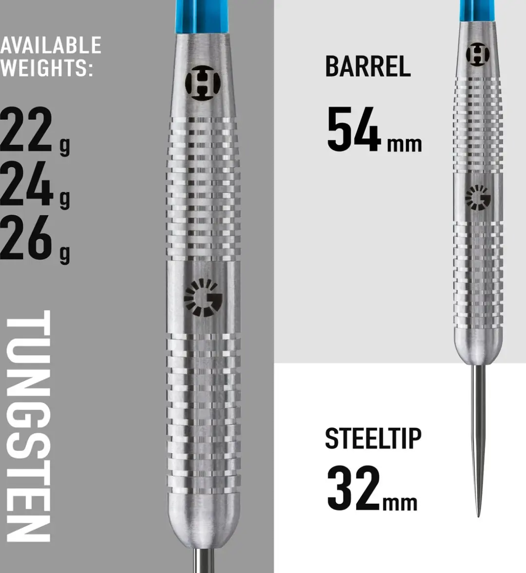 Harrows Genesis Tungsten 24gr - Wit/Blauw/Grijs