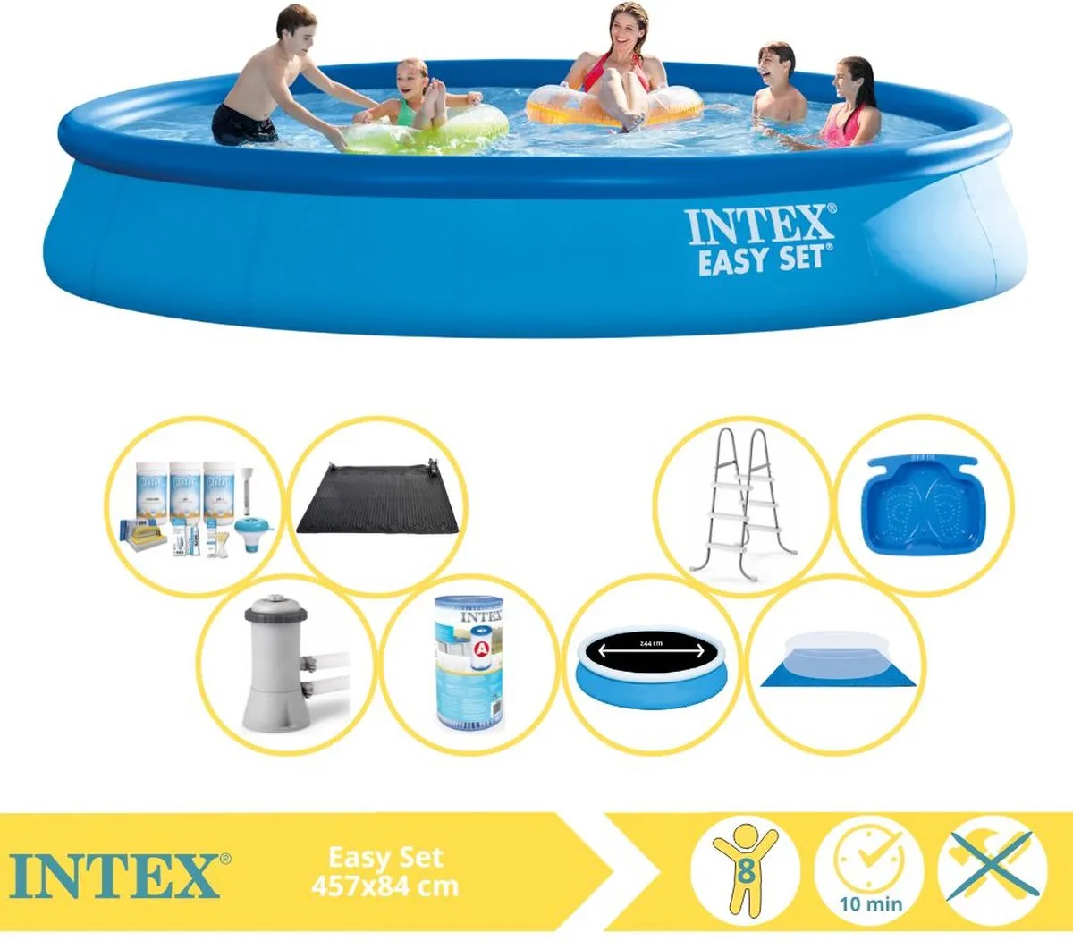 Intex Easy Set Zwembad 457x84cm - Blauw - 9792L