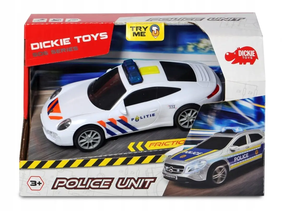 Dickie Toys Politieauto 203302035 - Licht & Geluid - 15cm - Zilver/Blauw