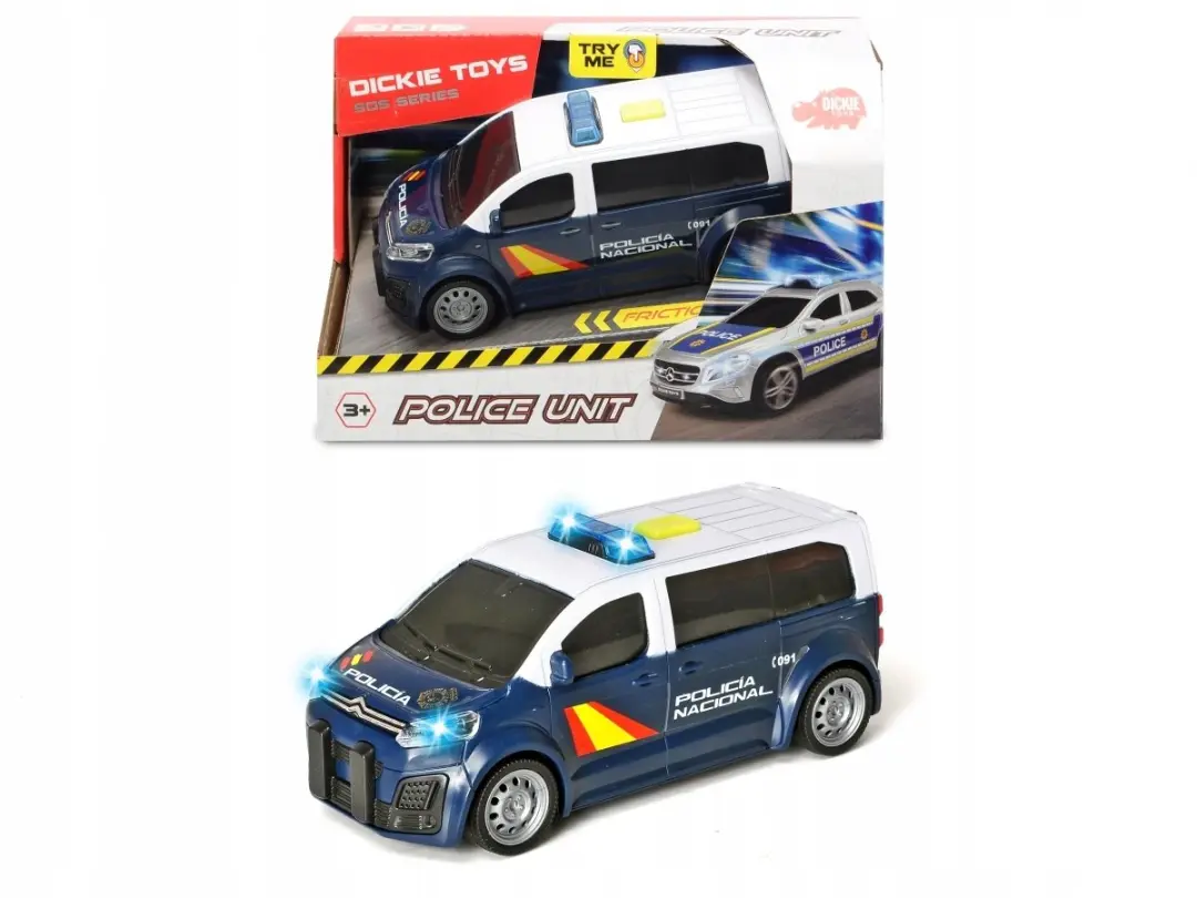 Dickie Toys Politieauto 203302035 - Licht & Geluid - 15cm - Zilver/Blauw