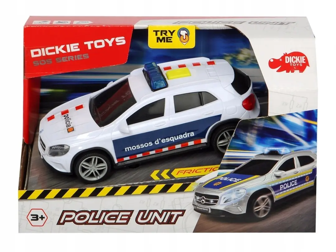 Dickie Toys Politieauto 203302035 - Licht & Geluid - 15cm - Zilver/Blauw