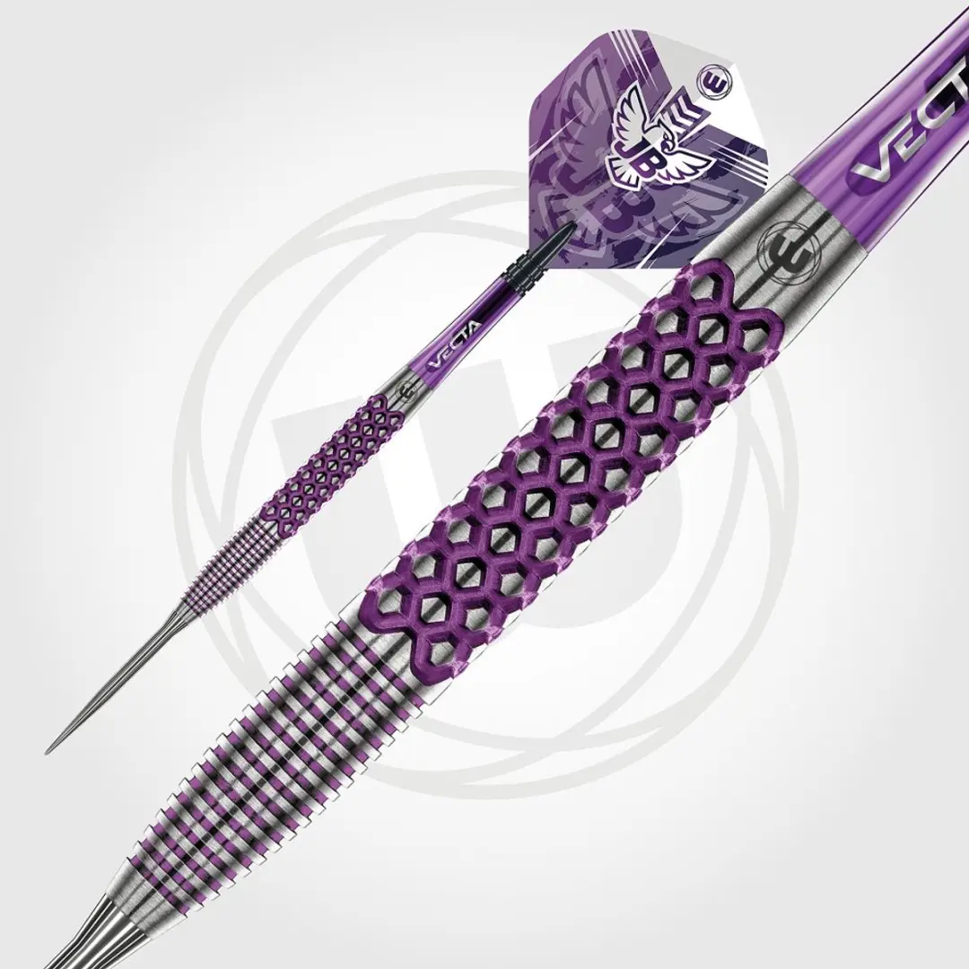 Winmau John Brown 90% Dartpijlen - 3 Stuks - Paars/Zilver