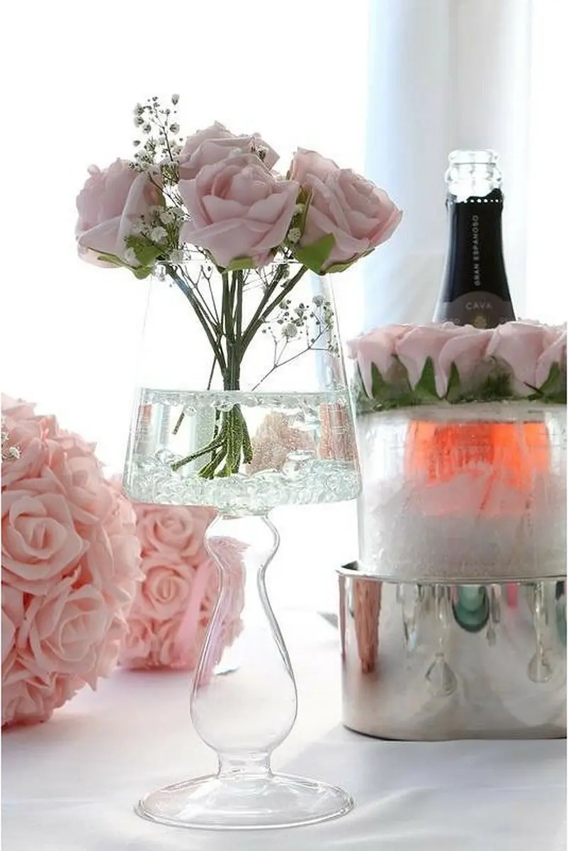 Ideas4seasons Decoratie Roosjes Foam - 7 Stuks Lichtroze