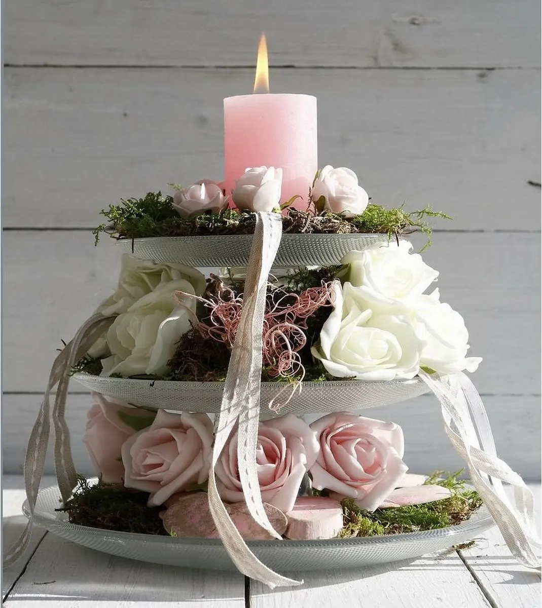 Ideas4seasons Decoratie Roosjes Foam - 7 Stuks Lichtroze