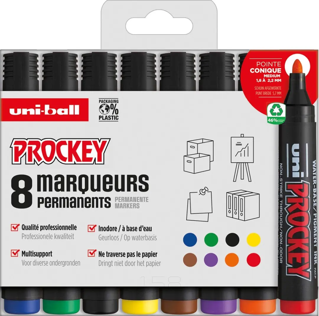uni-ball Prockey PM122/8 PF Permanent Markers