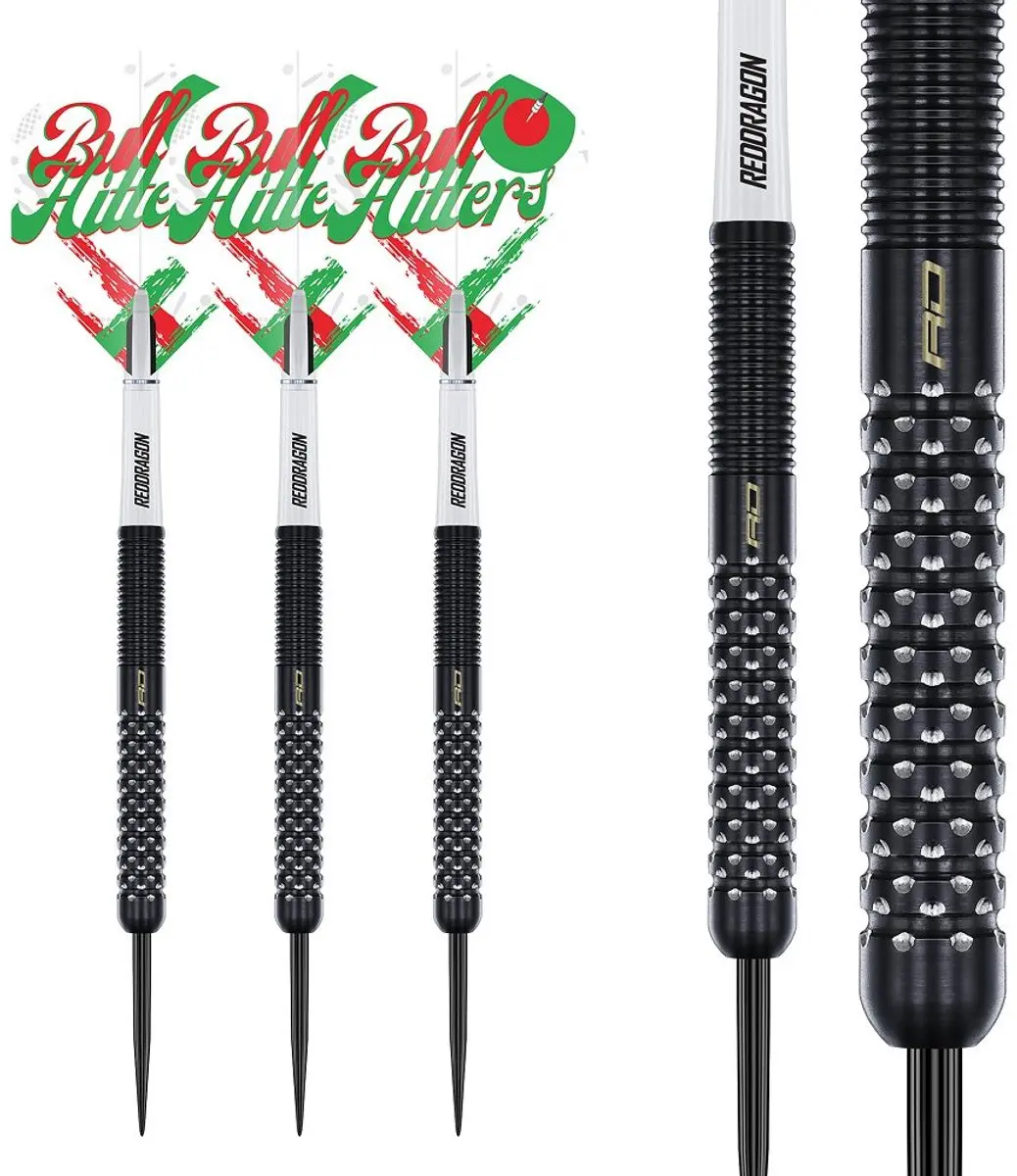 Red Dragon Bullhitters V1 Dartpijlen - 3 Stuks - Zilver/Zwart - afbeelding 6 van 6