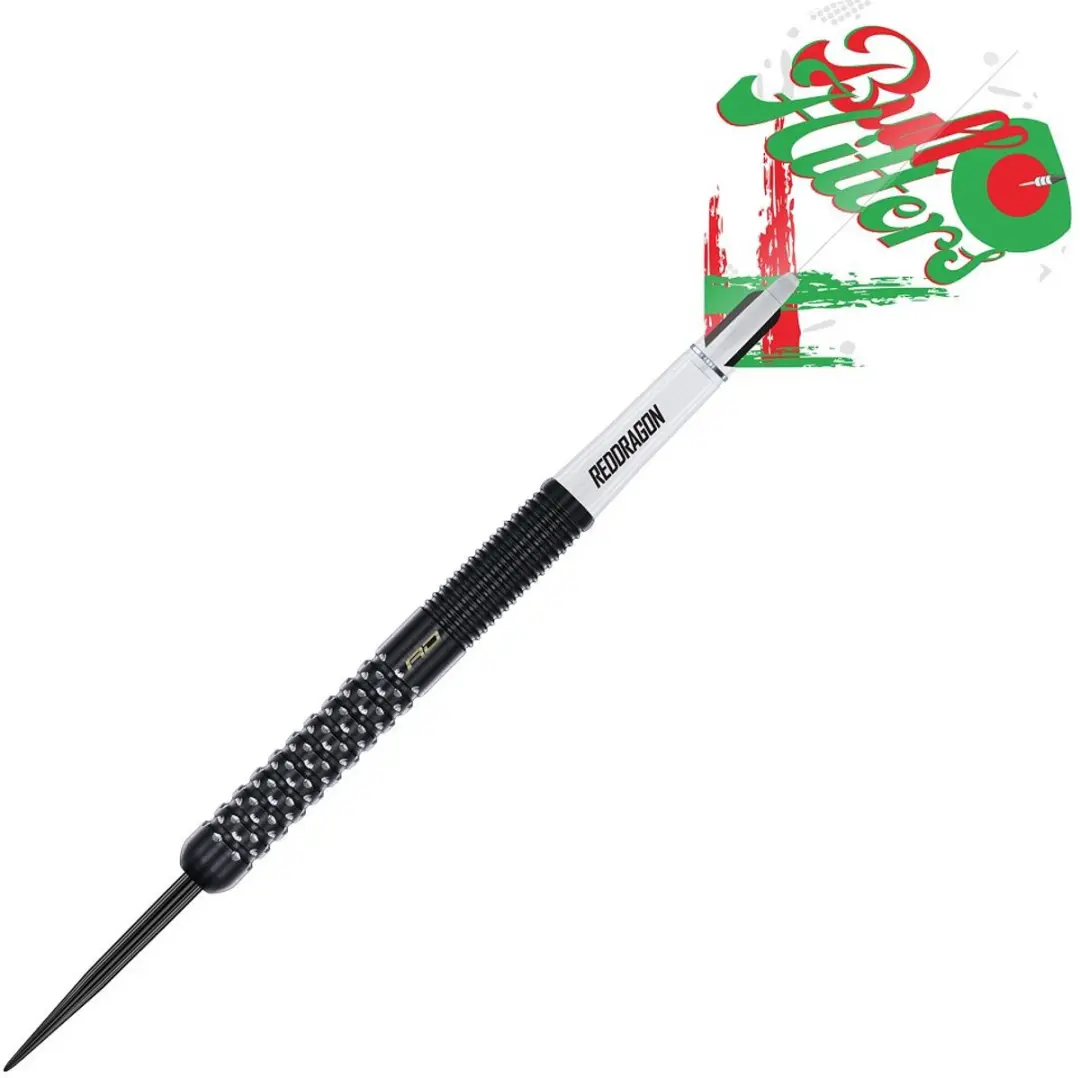 Red Dragon Bullhitters V1 Dartpijlen - 3 Stuks - Zilver/Zwart