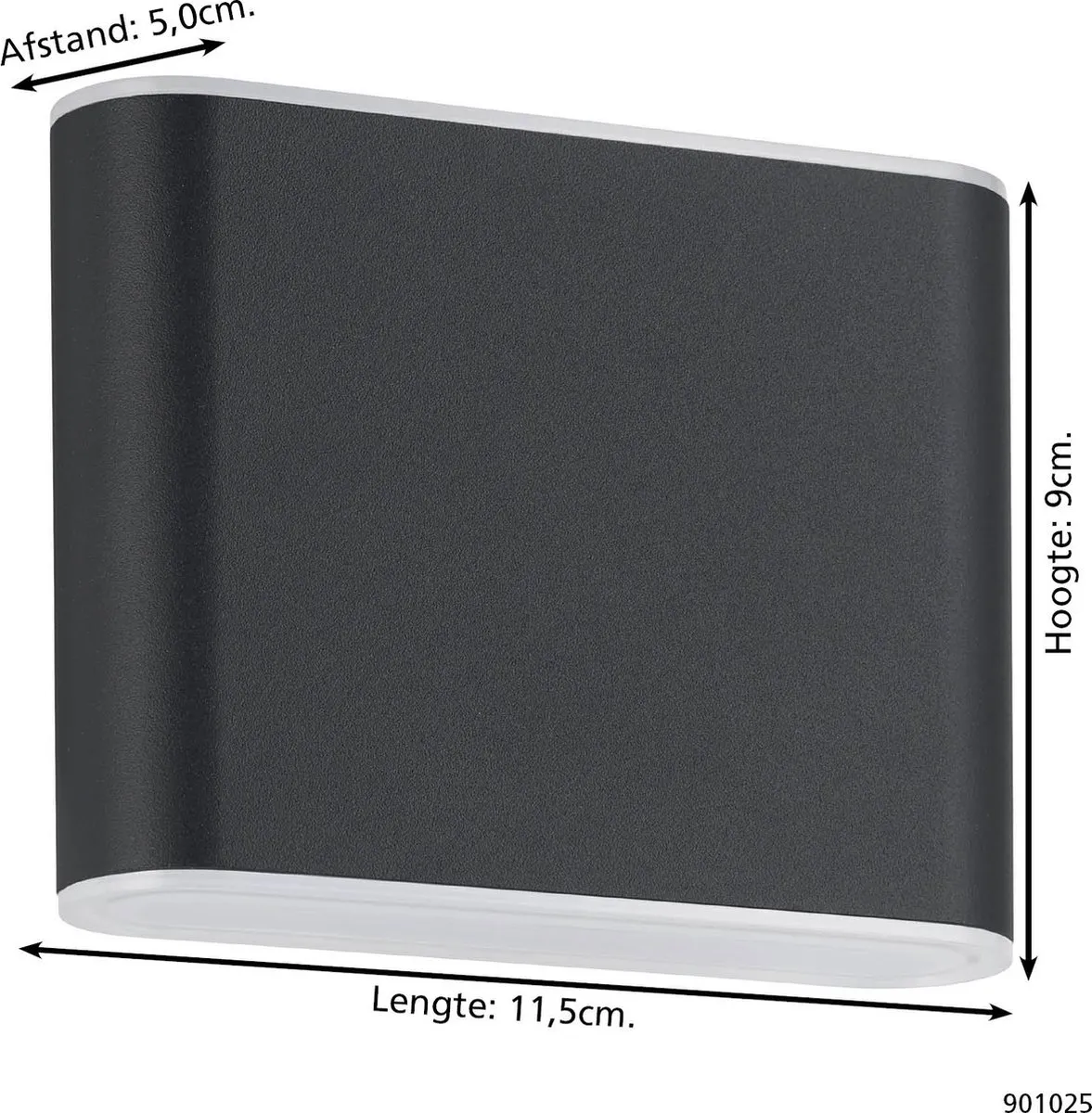 Eglo Grutti Wandlamp Buiten LED 2x - Antraciet - Instelbaar 3000K