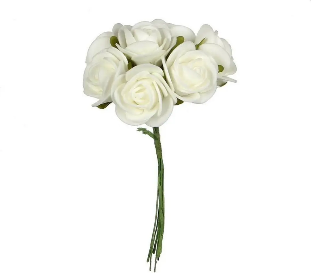 Ideas4seasons Roosjes Foam Wit - 7 Stuks Ø6cm