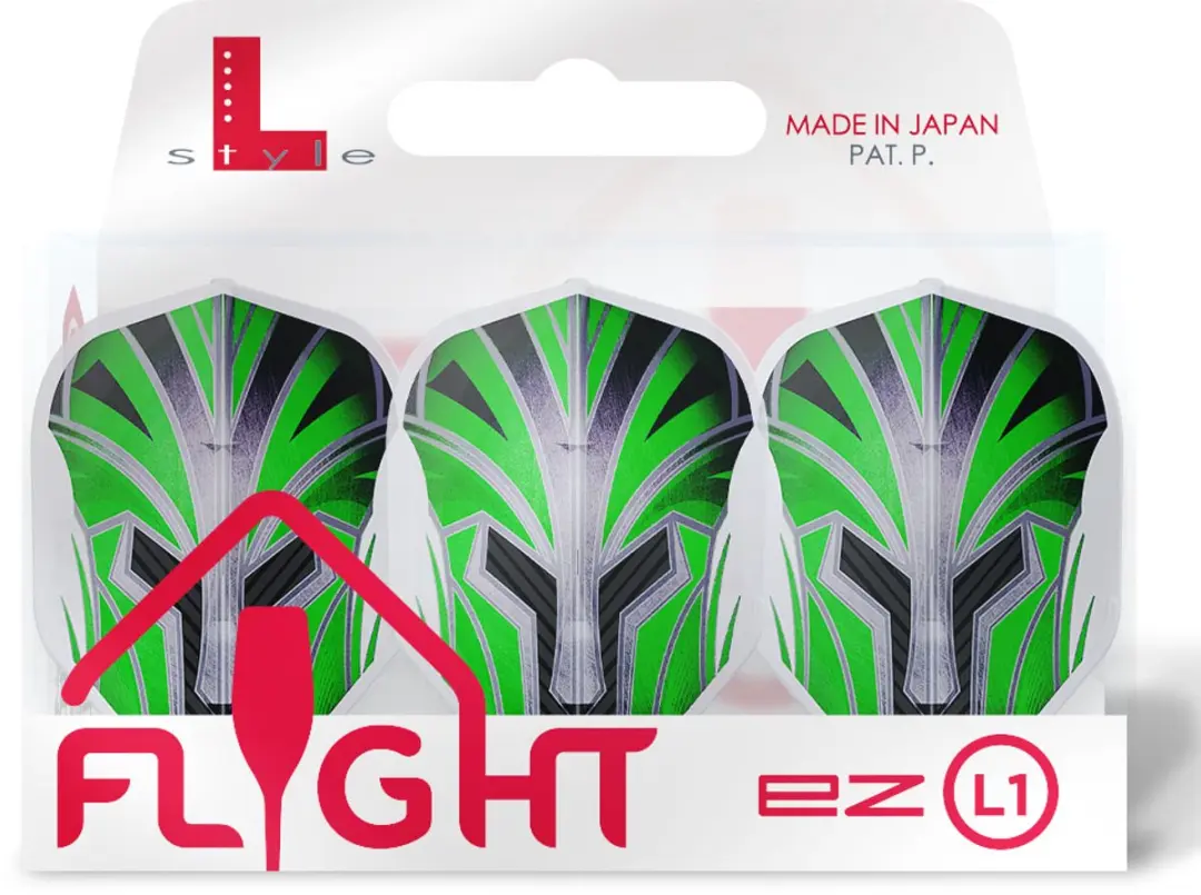 L-Style EZ L1 Prime Series Dart Flights FL1035 - 3 Stuks - Groen/Transparant/Zwart