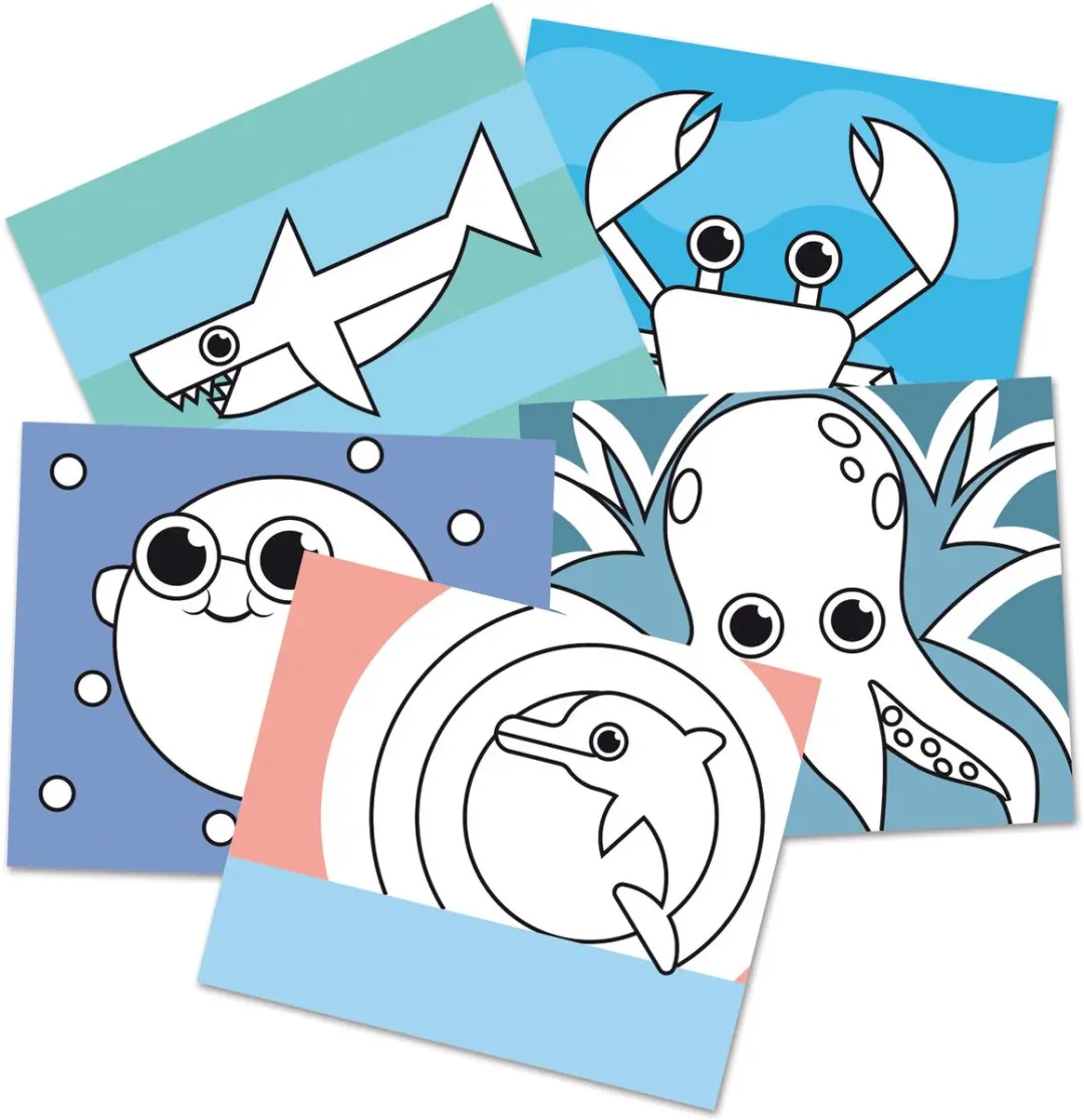 Lena Leren Knippen Zeedieren - 1 Stuk - Multikleur