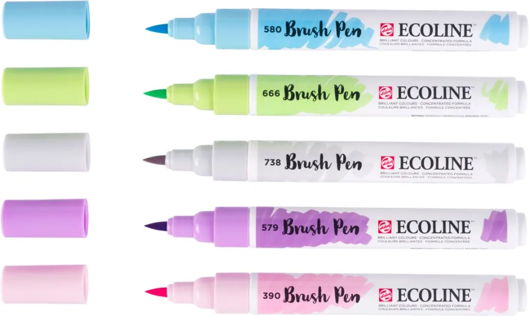Ecoline Brush Pen Set - 5 Pastel Kleuren