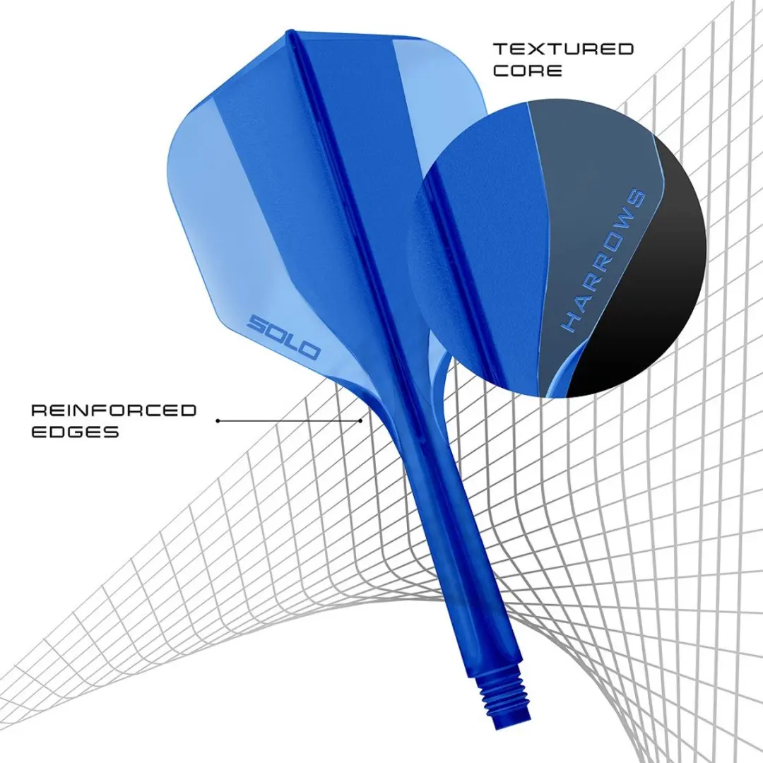 Harrows Solo Blue NO6 Dart Flights - 3 Stuks