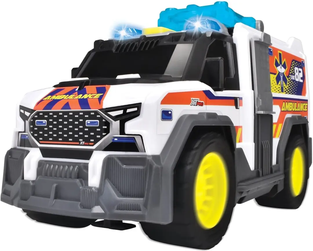 Dickie Toys Ambulance Licht & Geluid 203306024 - Wit/Zwart/Geel