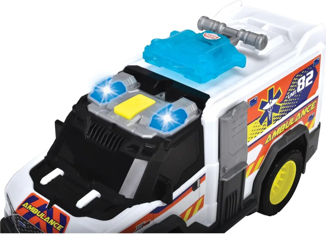 Dickie Toys Ambulance Licht & Geluid 203306024 - Wit/Zwart/Geel