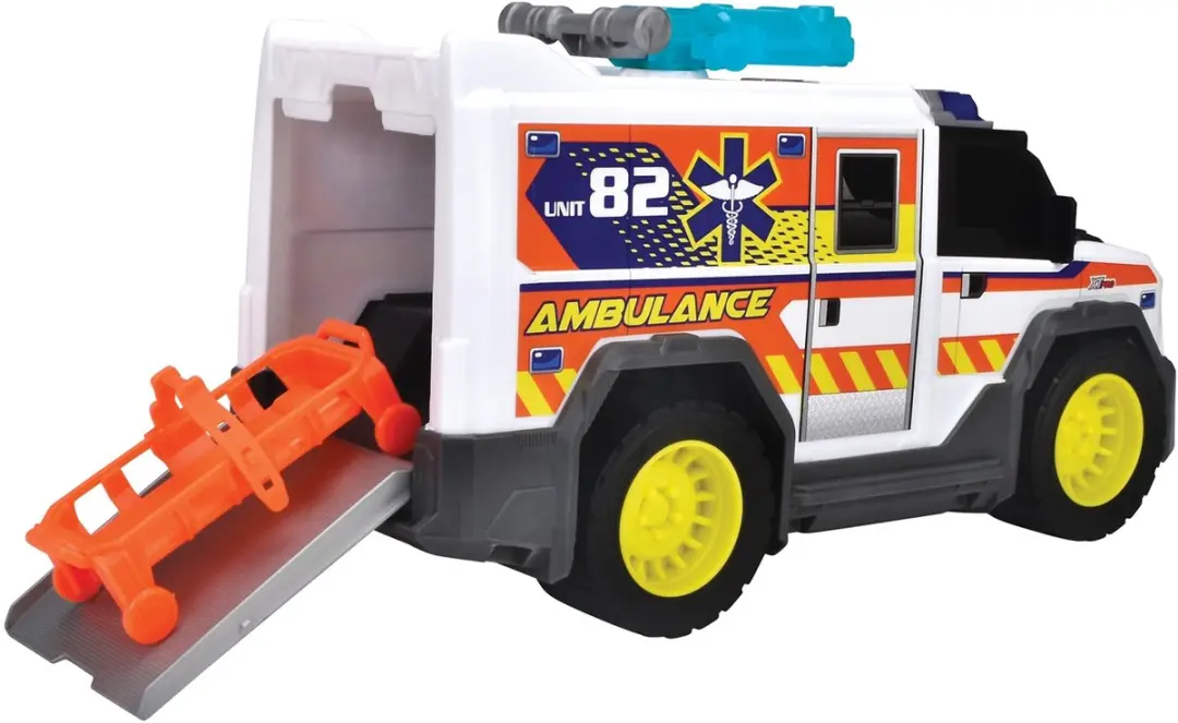 Dickie Toys Ambulance Licht & Geluid 203306024 - Wit/Zwart/Geel