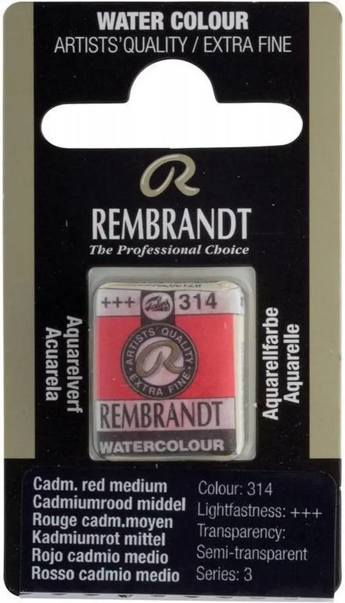 Rembrandt Waterverf Napje Cadmium Red Medium 10g