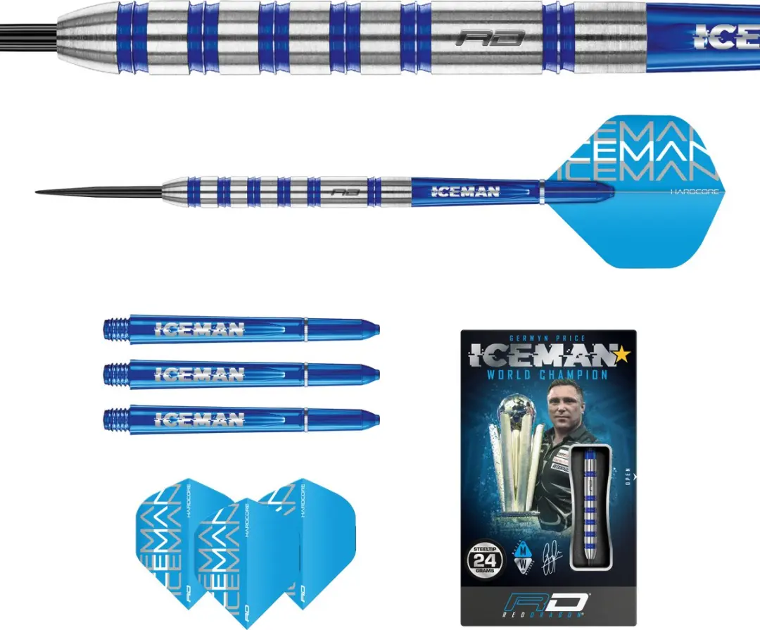 Red Dragon Gerwyn Price Iceman Challenger 80% Dartpijlen - 3 Stuks - afbeelding 6 van 6