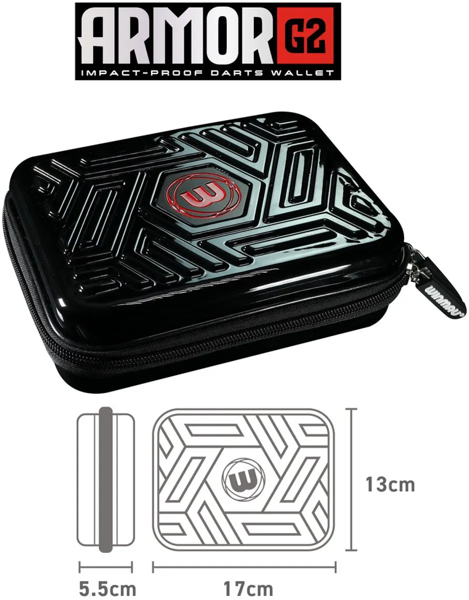 Winmau Armor G2 Black Dart Case - Zwart