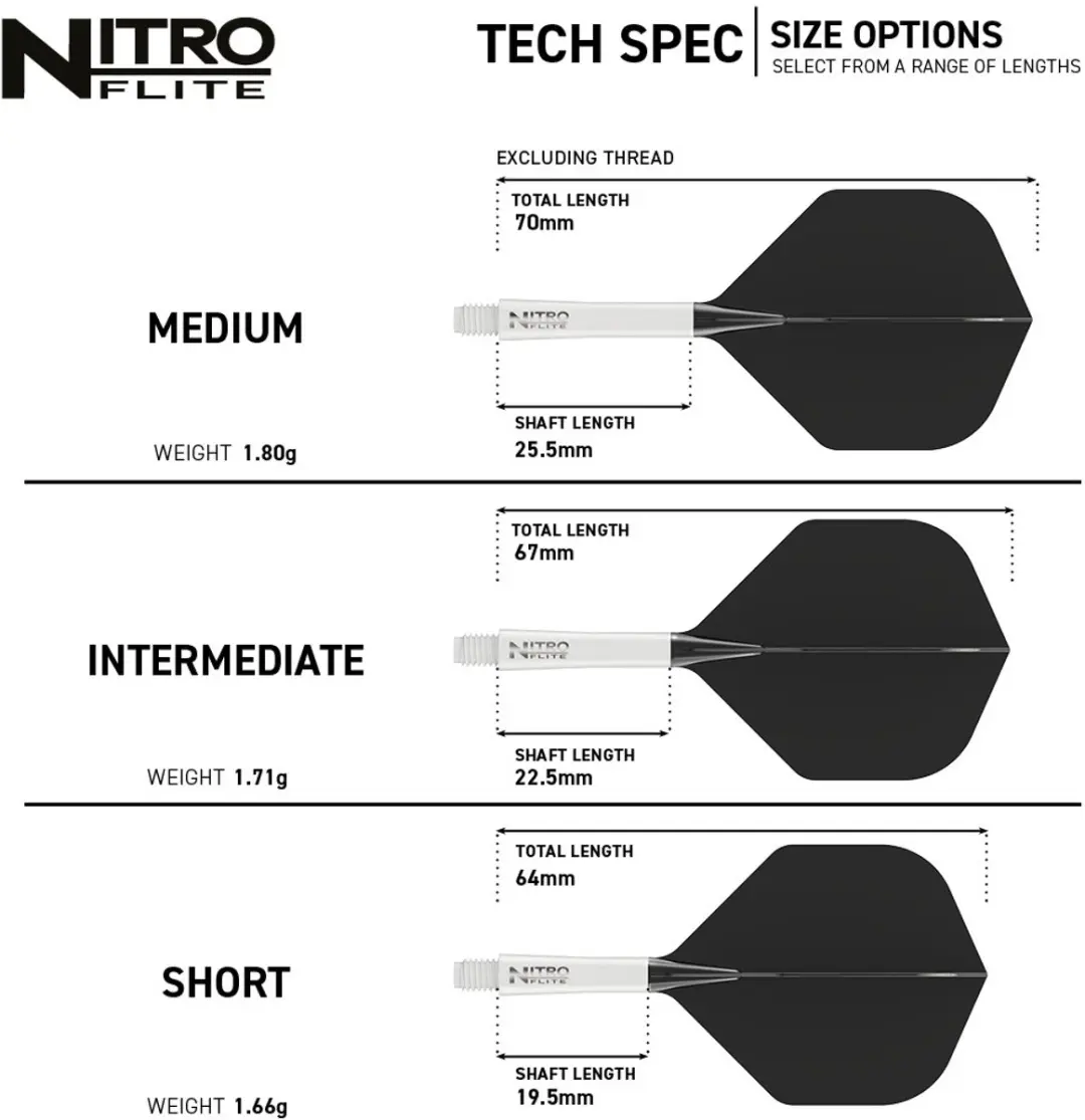Red Dragon Nitro Flite System NO2 - 3 Stuks - Wit/Zwart