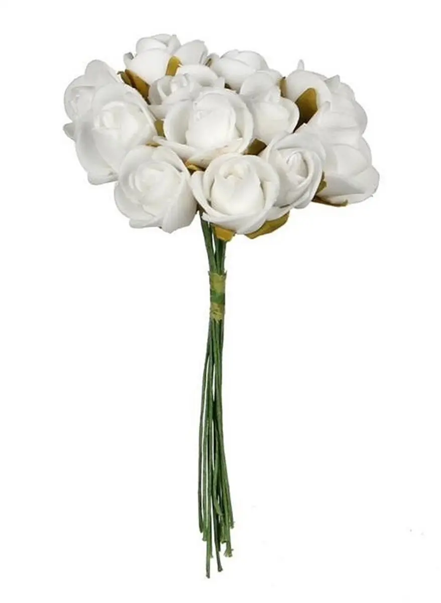 Ideas4Seasons Roosjes Foam 24 Stuks - Wit - Ø2cm