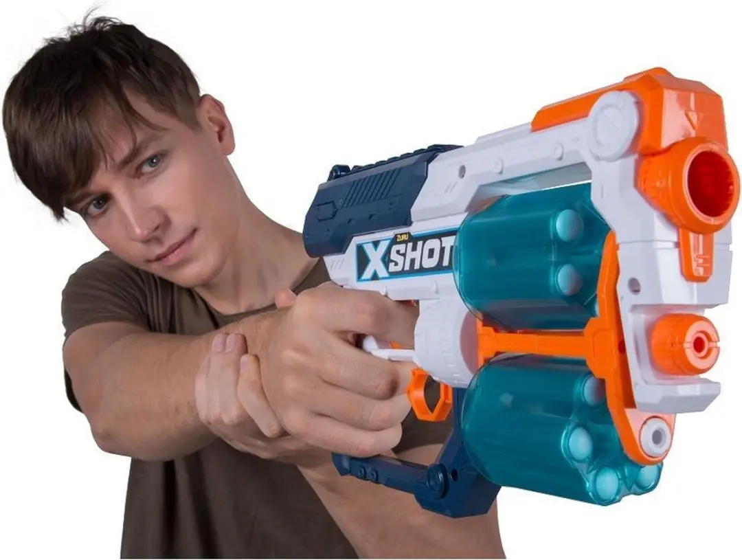 ZURU X-Shot Excel Xcess TK-12 Dartset - 16 Darts - Wit/Blauw/Geel