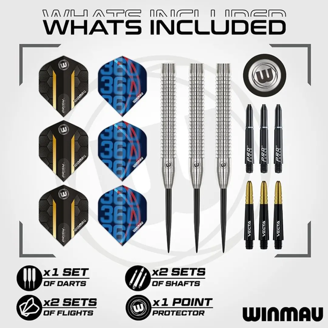 Winmau Team 360 Jack Nankervis Dartpijlen - 3 Stuks - Zilver