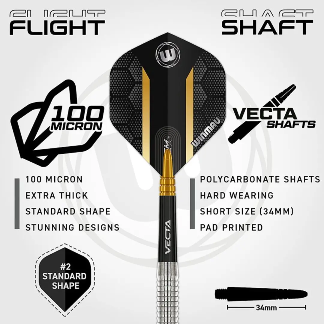 Winmau Team 360 Jack Nankervis Dartpijlen - 3 Stuks - Zilver - afbeelding 6 van 6