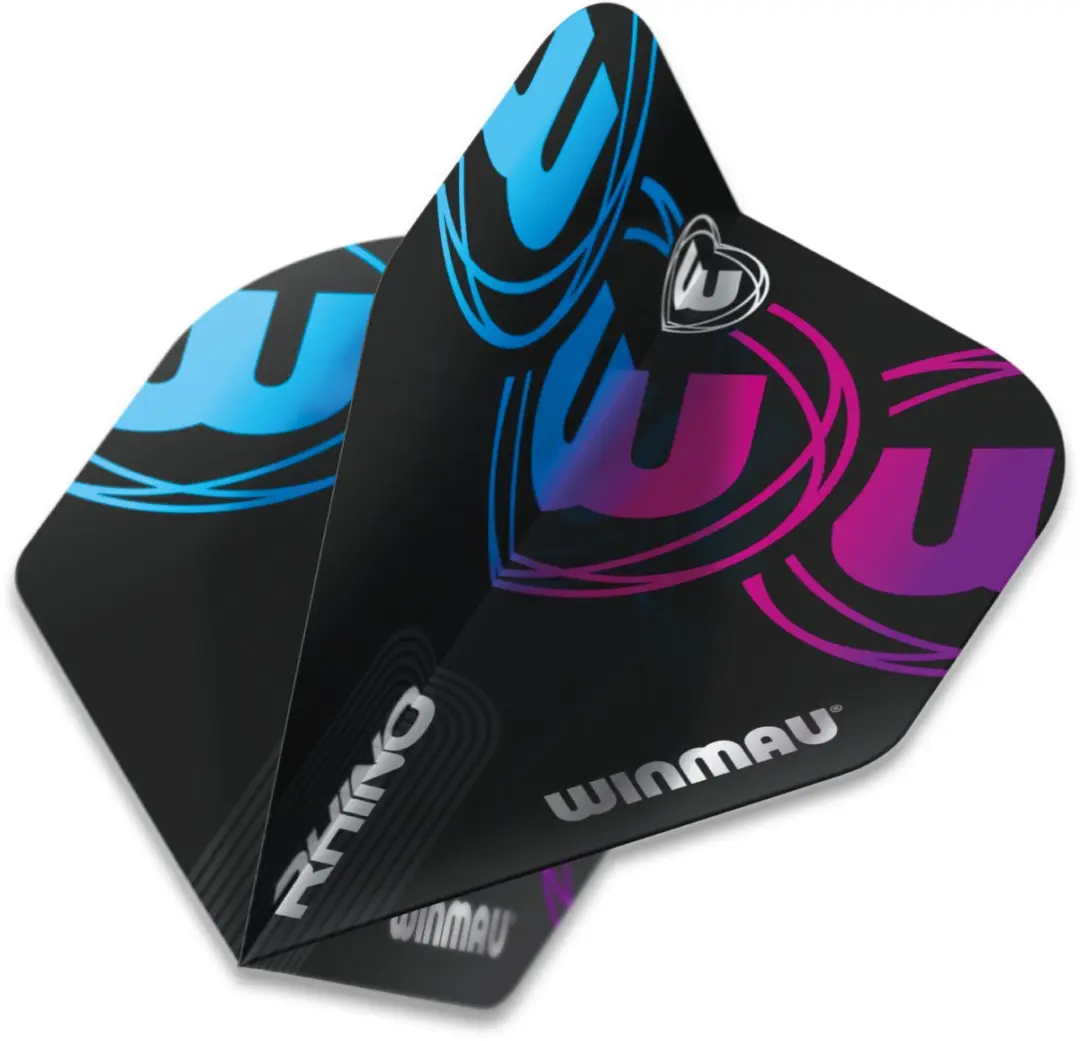 Winmau Rhino Extra Thick V2 Dartvleugels - 3 Stuks - Zwart