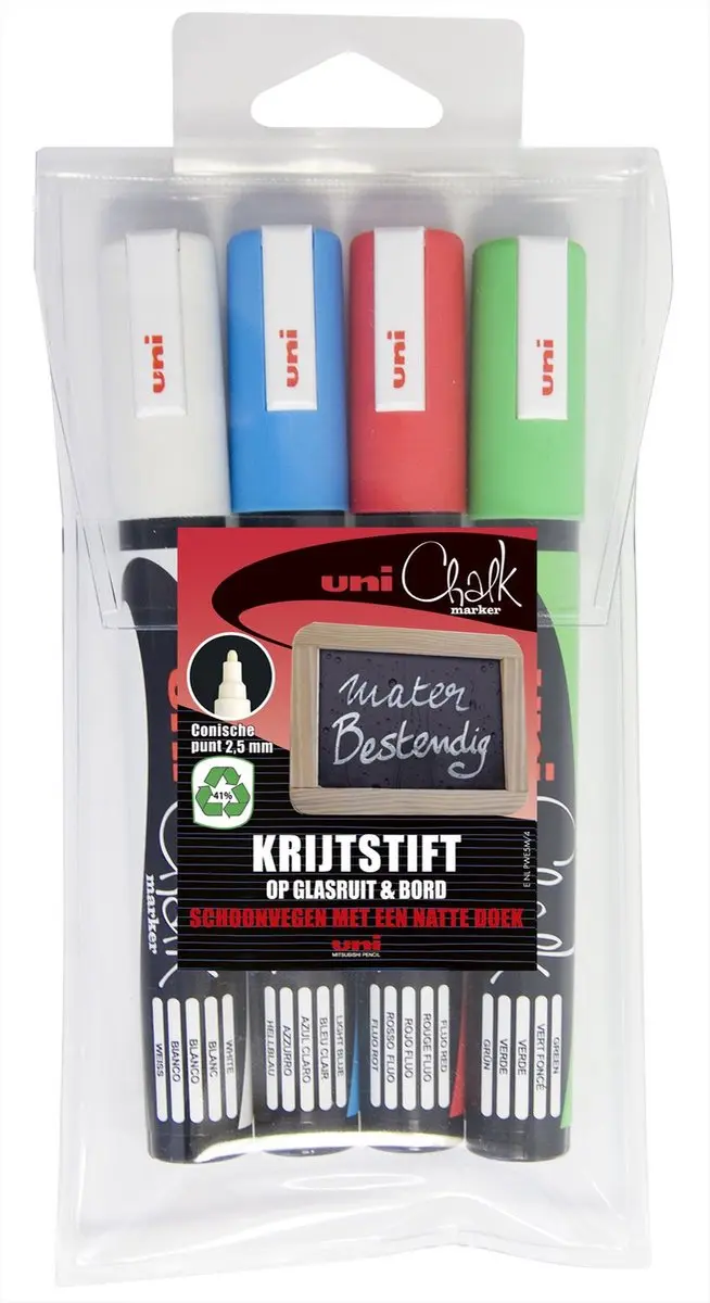 uni-ball PWE5M/4 Krijtmarkers Etui