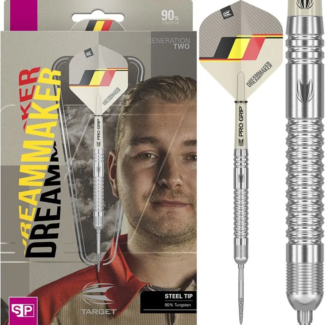 Target Dimitri van den Bergh G2 SP 90% Dartpijlen - 3 Stuks - Zilver