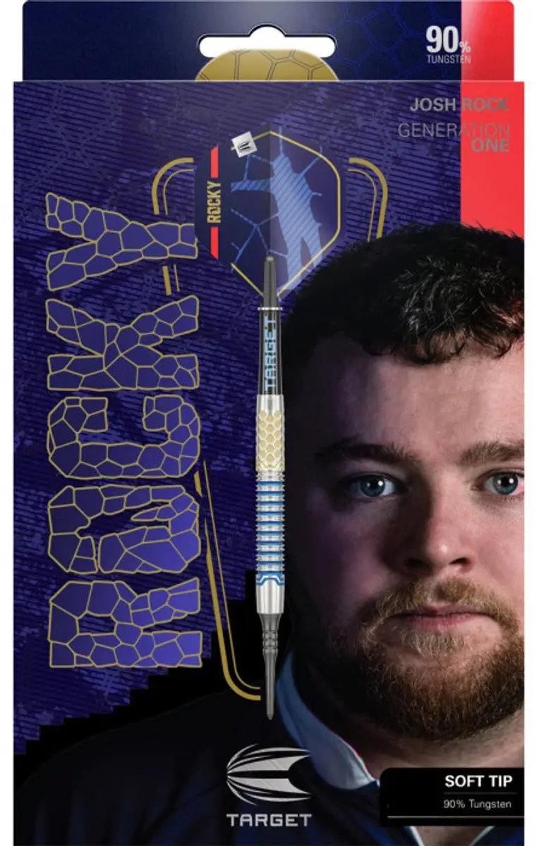 Target Josh Rock Generation 1 Dartpijlen 20g - Blauw Goud - 3 Stuks