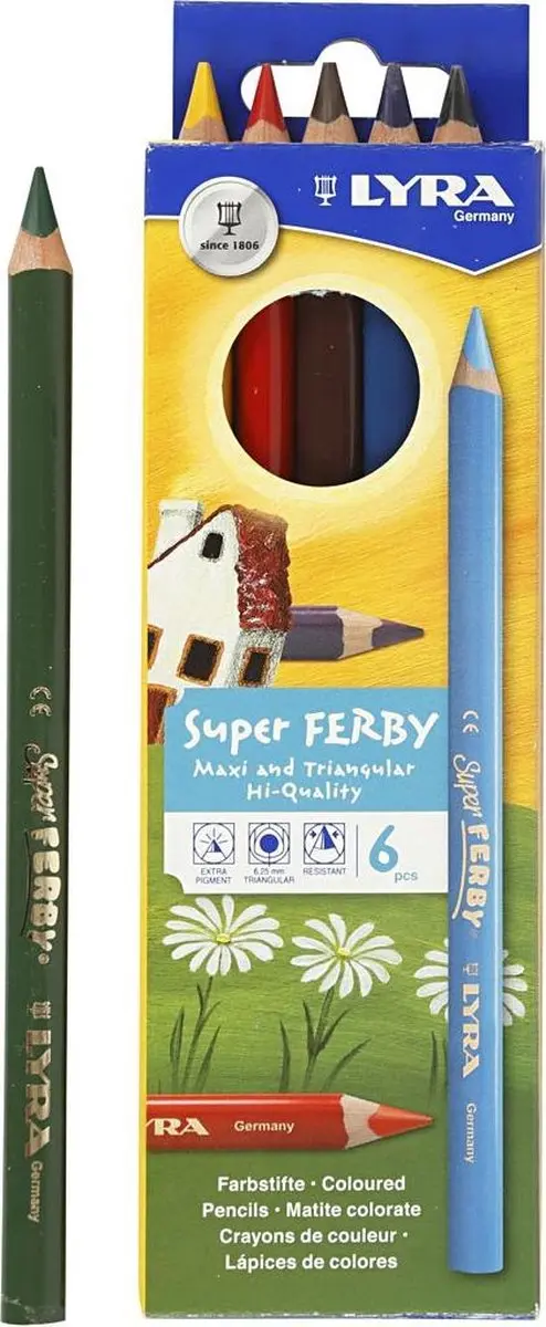 Lyra Super Ferby Kleurpotloden - 6 Stuks Multicolor