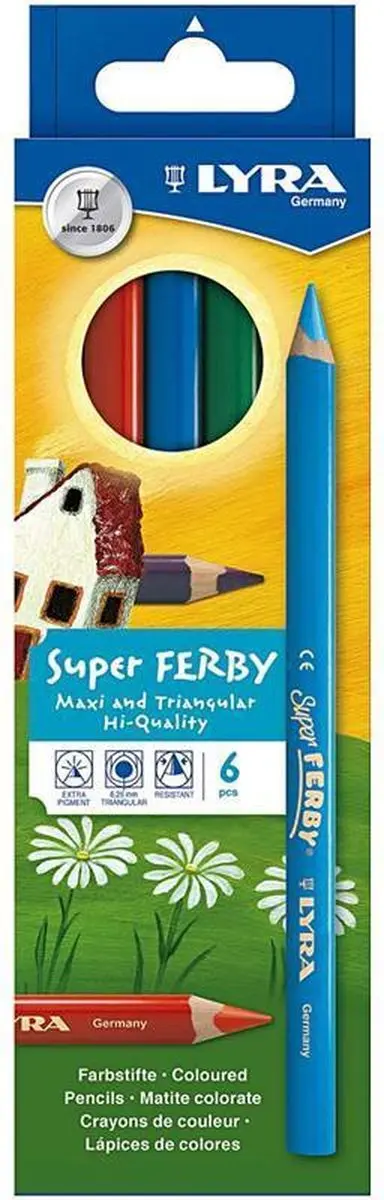 Lyra Super Ferby Kleurpotloden - 6 Stuks Multicolor