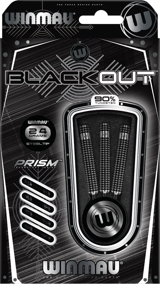 Winmau Blackout 1 Dartpijlen 3 Stuks - Zwart