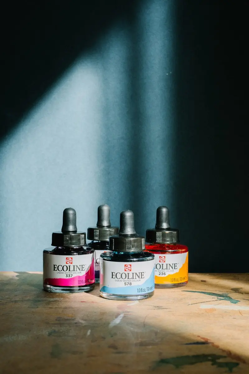 Ecoline Vloeibare Waterverfset - 5x30ml Assorti