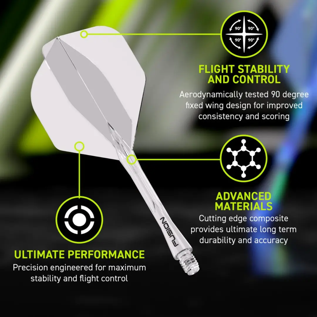 Winmau Fusion Clear NO2 Dart Flights - 3 Stuks - afbeelding 6 van 6