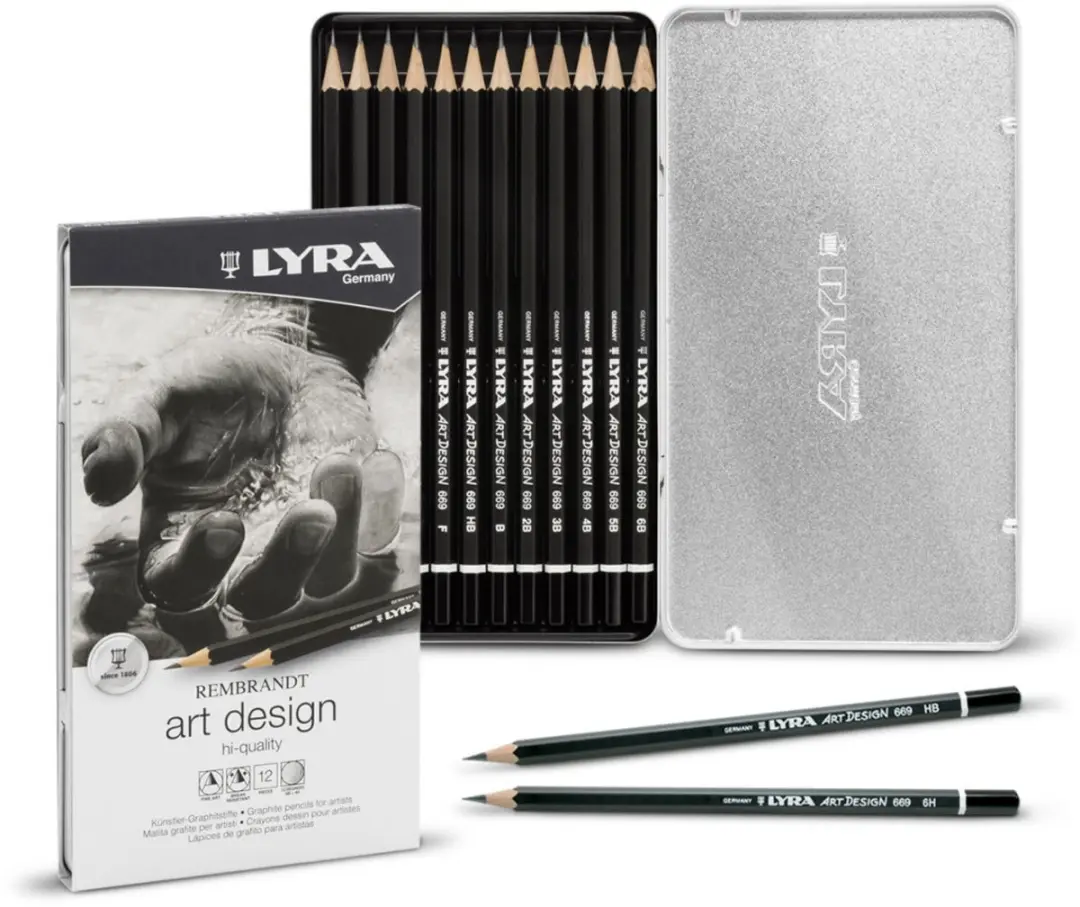 Lyra Art Design Grafietpotloden 12 Stuks - Meerkleurig