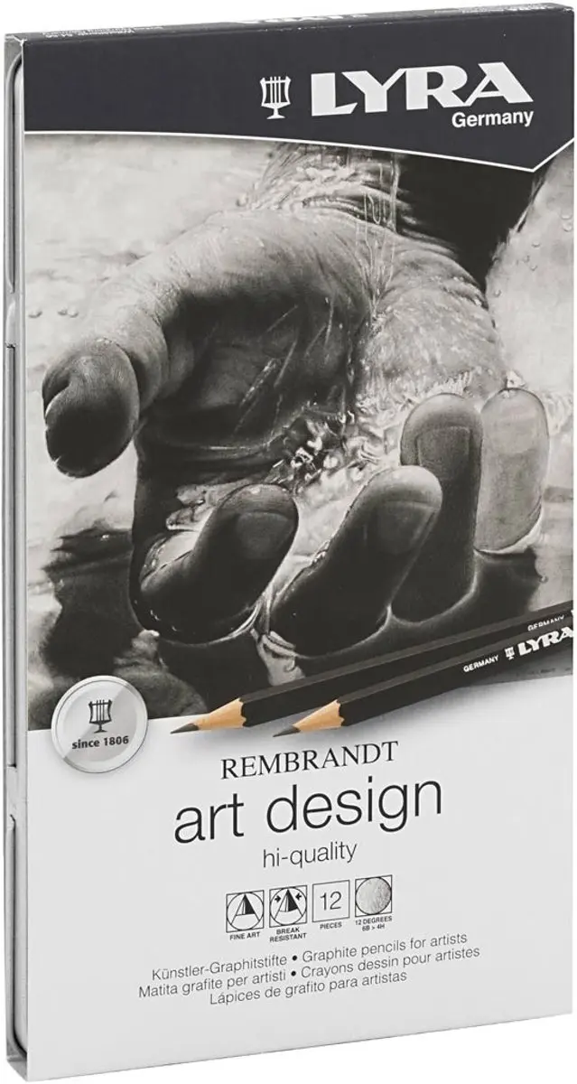 Lyra Art Design Grafietpotloden 12 Stuks - Meerkleurig