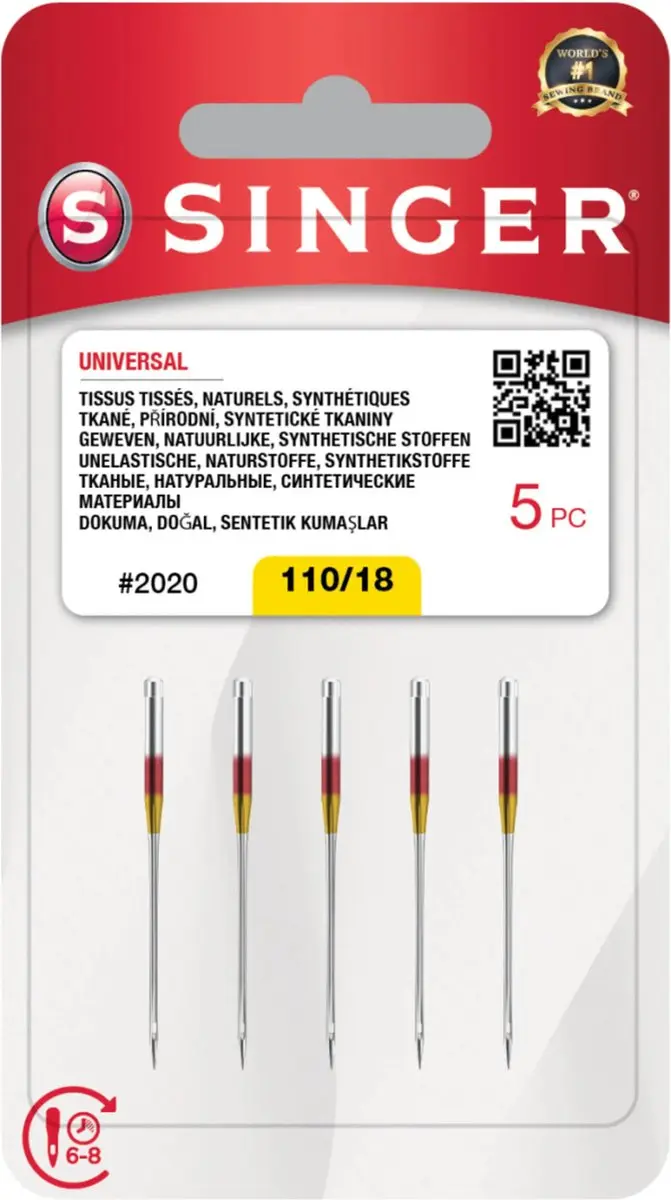 Singer Universal 2020 110 Naalden - 10 Stuks - Goud/Rood/Zilver