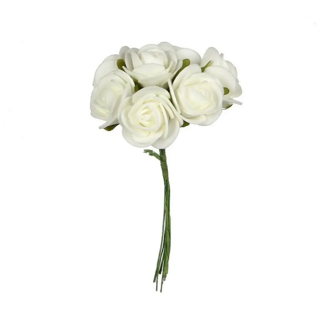 Ideas4seasons Roosjes Foam 28 Stuks - Wit - Ø6cm