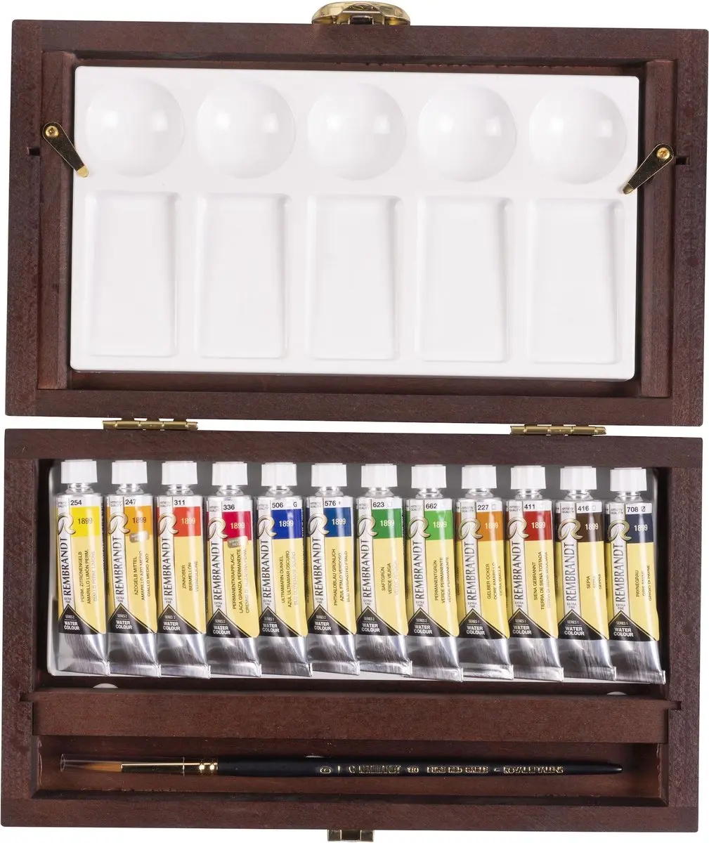 Rembrandt Aquarelverf Traditional Kist - 12 Kleuren 60ml