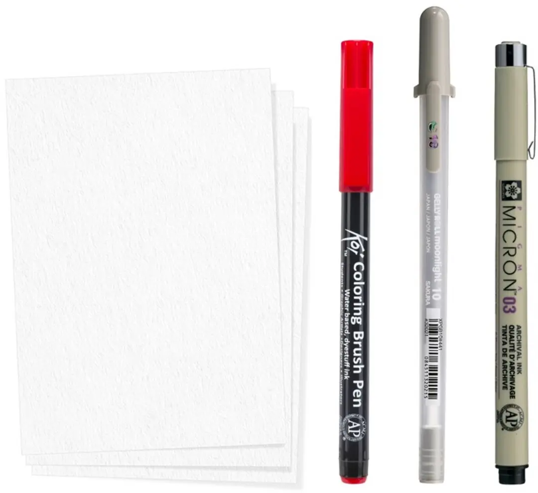 Sakura Creative Kit Samurai - Pigma Micron 03 & Gelly Roll