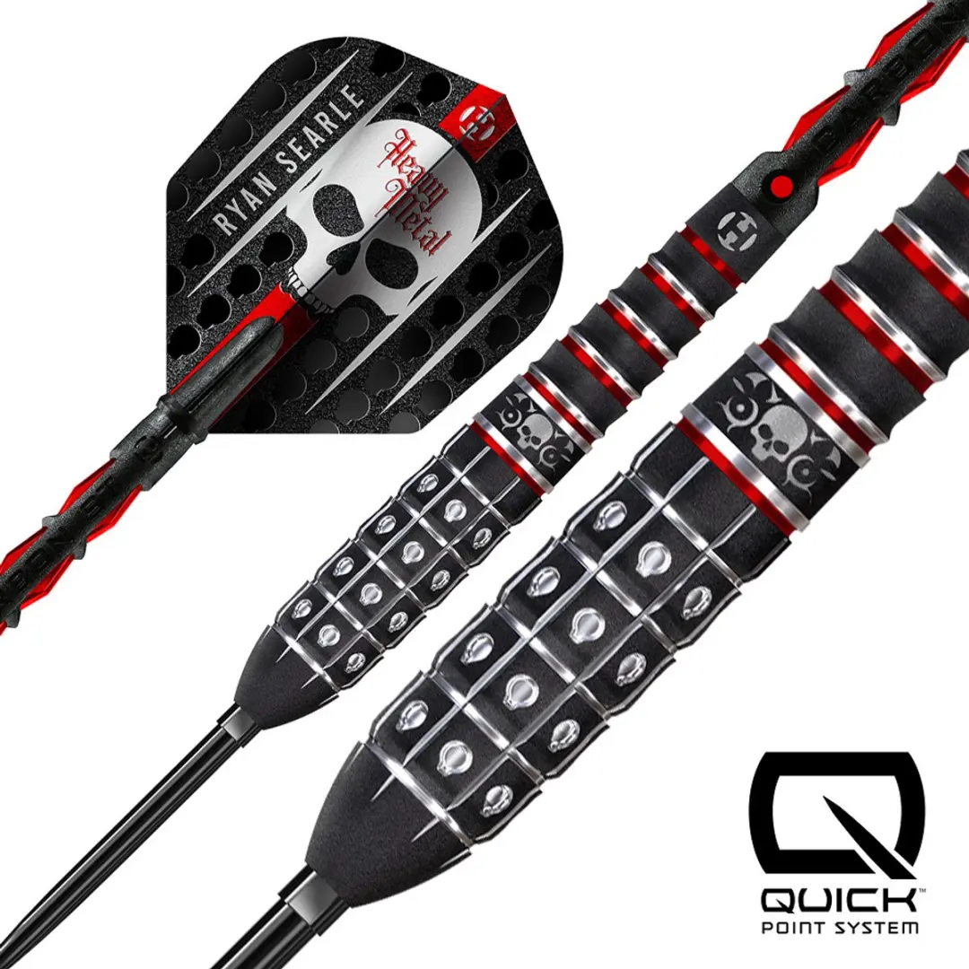 Harrows Ryan Searle Series 3 Dartpijlen 30gr - 3 Stuks - Rood/Zilver/Zwart
