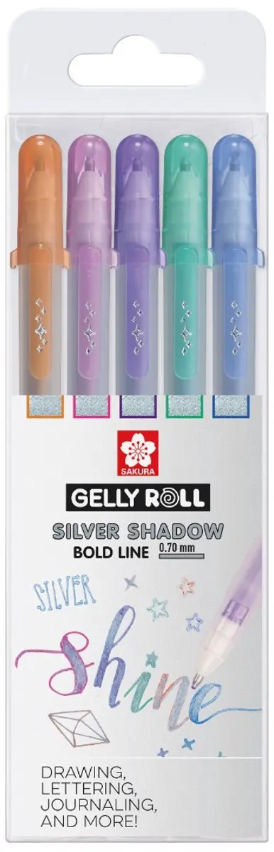 Sakura Gelly Roll Silver Shadow Gelpen Set - 5 Kleuren