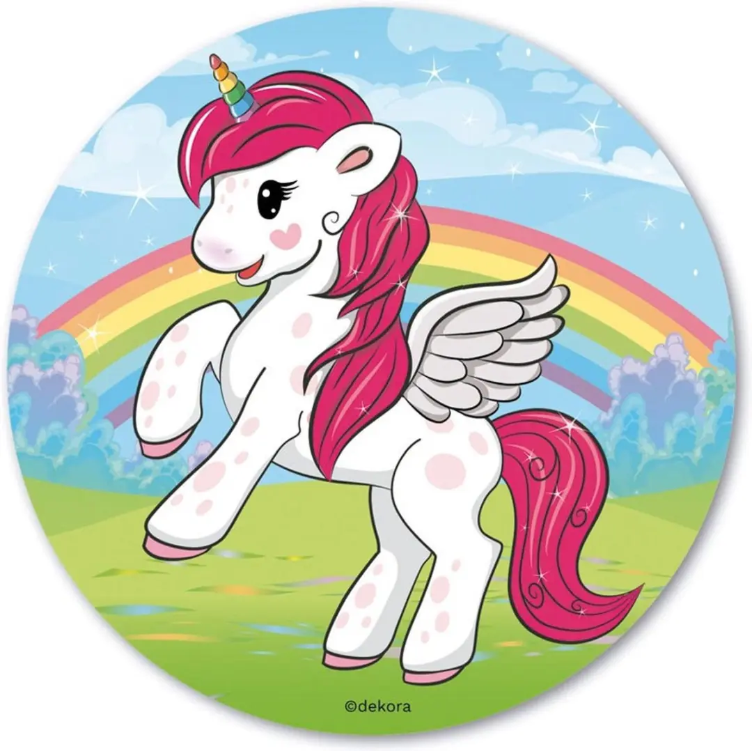 Unicorn Eetbare Schijf Feestdecoratie