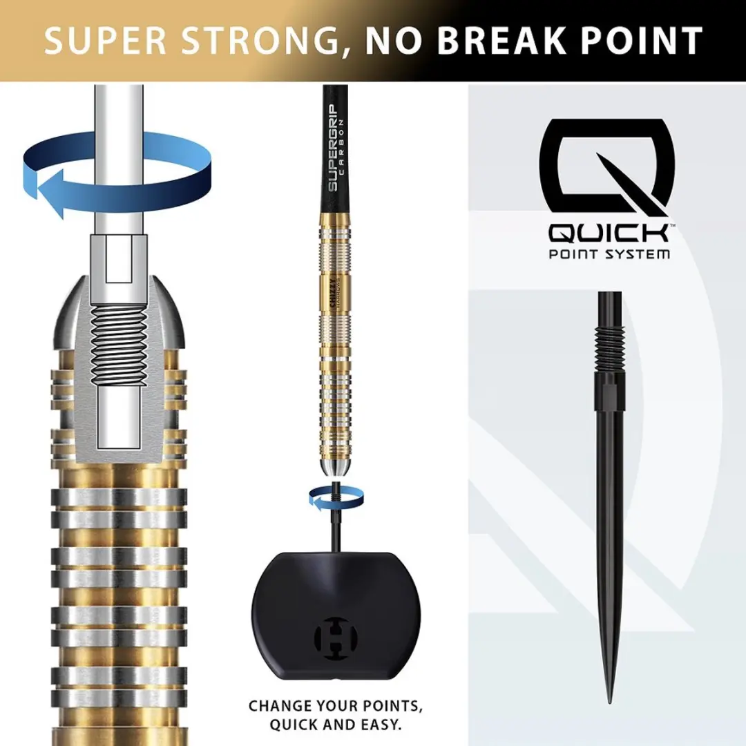 Harrows Chizzy Series 2 BD85025-QP Darts - 90% Tungsten 25gr - 3 Stuks - Goud/Zilver