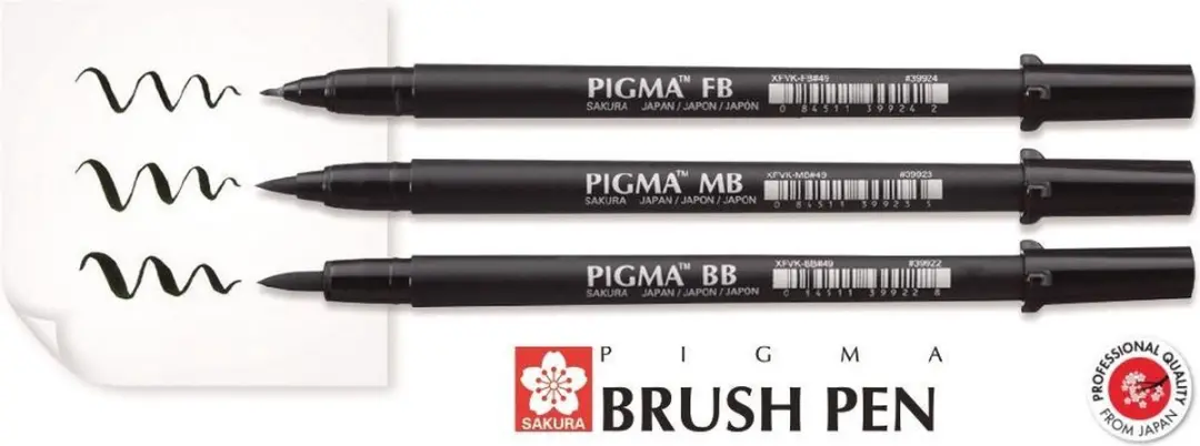 Sakura Pigma Penseelpen Set FB MB BB - 3 Stuks